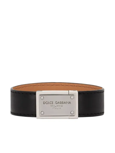 Dolce & Gabbana logo-plaque leather bracelet