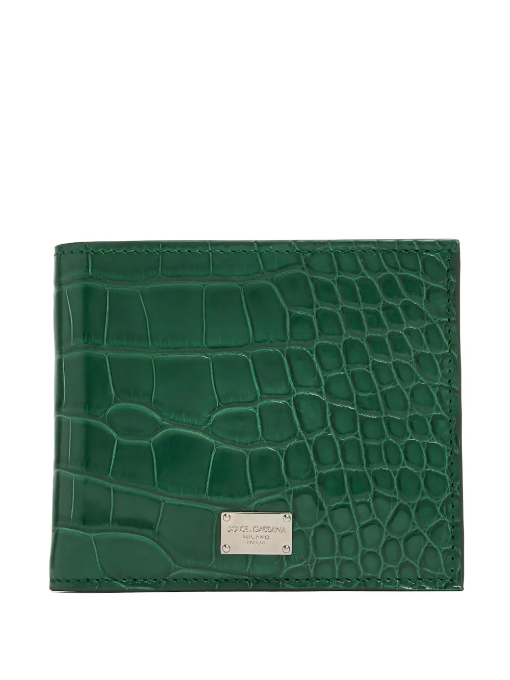 Dolce & Gabbana crocodile-embossed bifold wallet | Green | Image 1