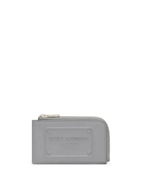 Dolce & Gabbana logo-embossed leather card holder