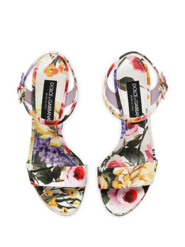 Dolce & Gabbana floral-print Gabardine Platform Sandals