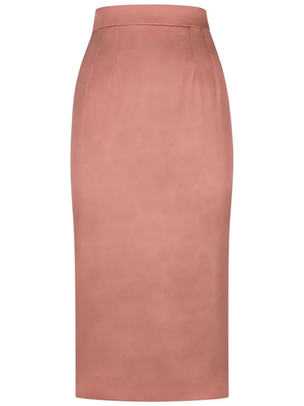 スカート DOLCE & GABBANA PINK SILK BLEND SKIRT DOLCE&GABBANA Maiolica printed silk-blend crepe de chine