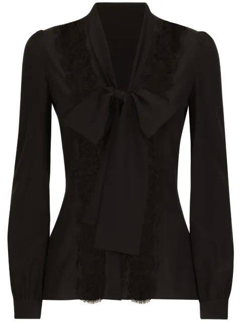 Dolce & Gabbana camisa satinada con detalle de moño