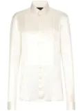 Dolce & Gabbana bib-detailed silk shirt - White