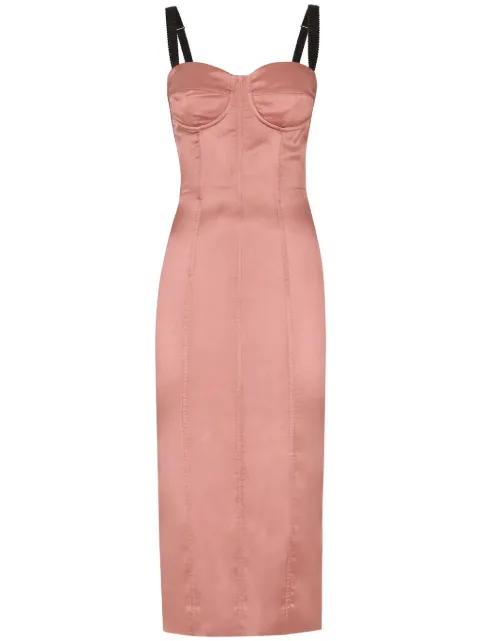 Dolce & Gabbana sweetheart-neck silk-blend dress