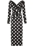 Dolce & Gabbana polka dot-print satin dress - Black