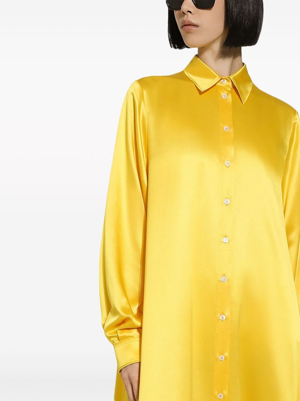Shop Dolce & Gabbana Silk Maxi Dress In Yellow