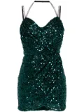 Dolce & Gabbana crystal-embellished sequinned mini dress - Green