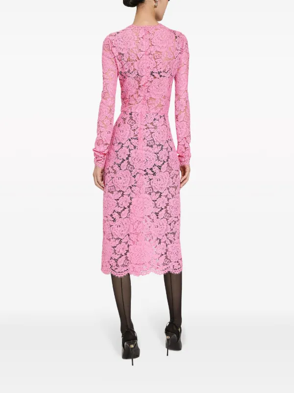 【関税&送料込】Dolce & Gabbana Longuette Dress DOLCE & GABBANA - Longuette Dress In Garden Print Dolce