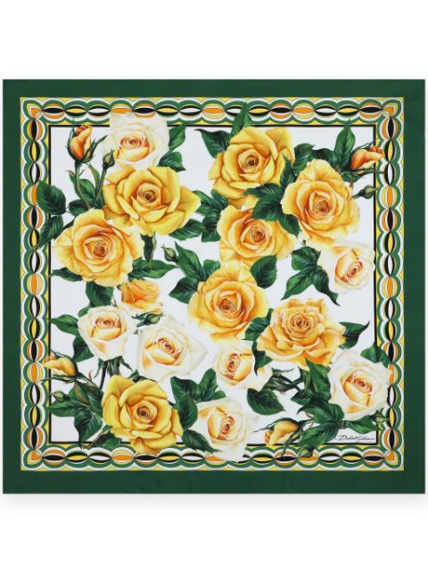 Dolce & Gabbana rose-print silk scarf Women