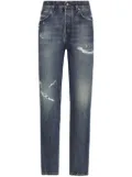 Dolce & Gabbana ripped-detail boyfriend-fit jeans - Blue