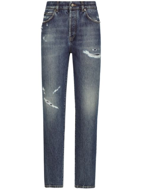 Dolce & Gabbana ripped-detail boyfriend-fit jeans Women