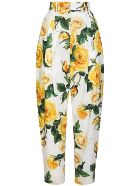 Dolce & Gabbana pantalones tapered con estampado floral