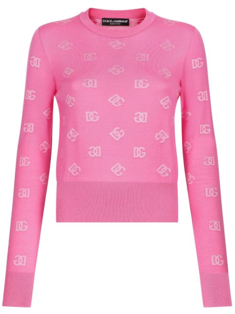 Dolce & Gabbana logo-jacquard crew-neck jumper Women