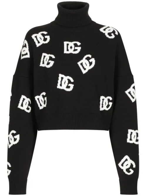 Pull à logo en laine vierge - Dolce & Gabbana - Modalova