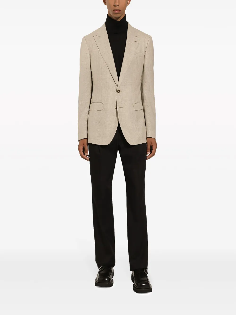 Shop Dolce & Gabbana Taormina Single-breasted Blazer In Neutrals