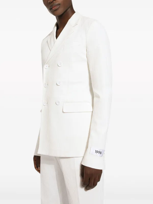 Dolce & Gabbana double-breasted Crepe Blazer | White | FARFETCH