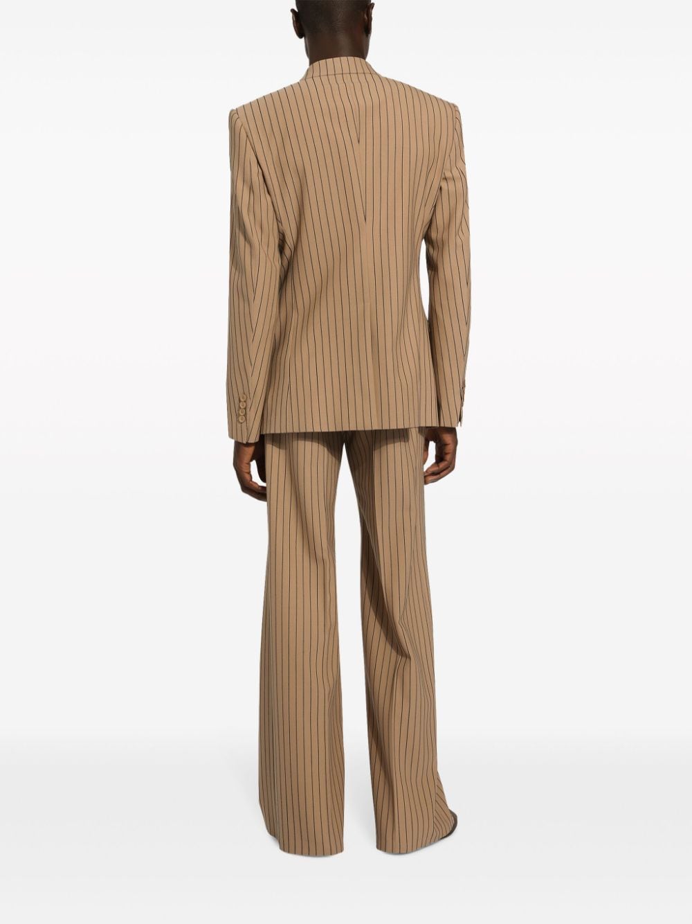 Shop Dolce & Gabbana Pinstripe-pattern Wool Blazer In Neutrals