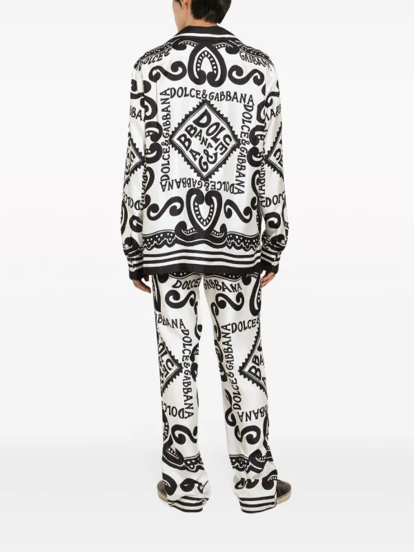 Dolce & Gabbana Printed Silk Shirt | White | FARFETCH AO