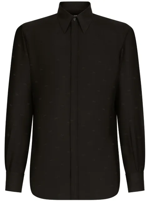 Dolce & Gabbana logo-print silk shirt