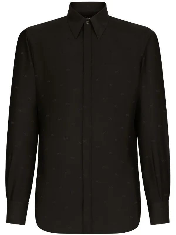 DOLCE & GABBANA ドルチェ&ガッバーナ メンズ シャツシルク Dolce & Gabbana シルクシャツ | ブラック | FARFETCH JP