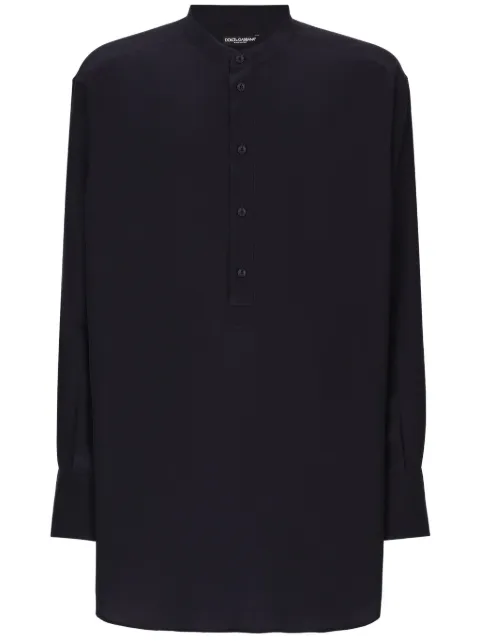 Dolce & Gabbana camisa de seda con cuello mao