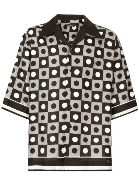 Dolce & Gabbana geometric-print linen shirt