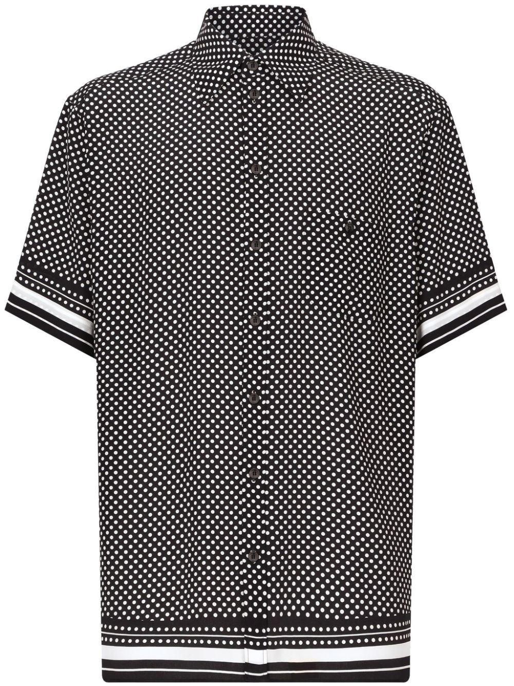 Dolce & Gabbana polka dot-print silk Hawaiian shirt - Nero