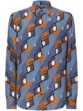 Dolce & Gabbana geometric-print silk shirt - Blue