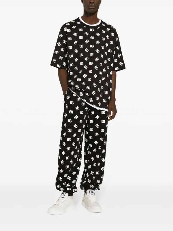Dolce & Gabbana monogram-print Cotton T-shirt | Black | FARFETCH