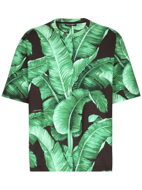 Dolce & Gabbana T-Shirt mit Blatt-Print