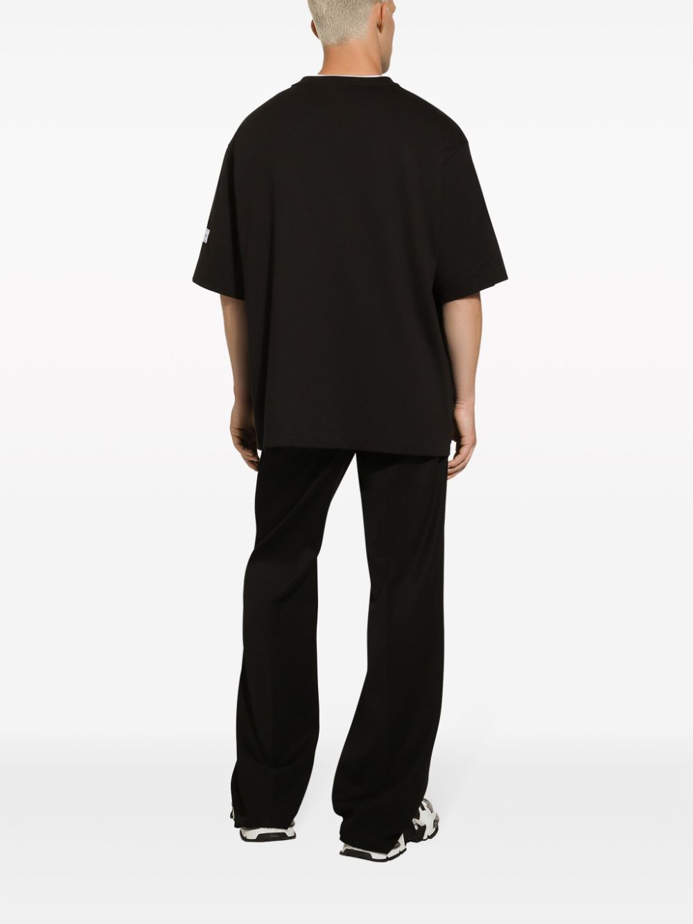 Shop Dolce & Gabbana Logo-print Cotton T-shirt In Black