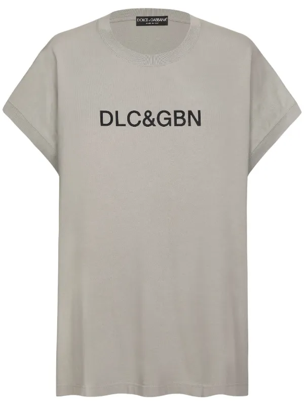 Tシャツ・カットソー DOLCE&GABBANA GRAY COTTON T-SHIRT WITH PRINT DOLCE & GABBANA Printed Cotton T-Shirt Pig with Suit and