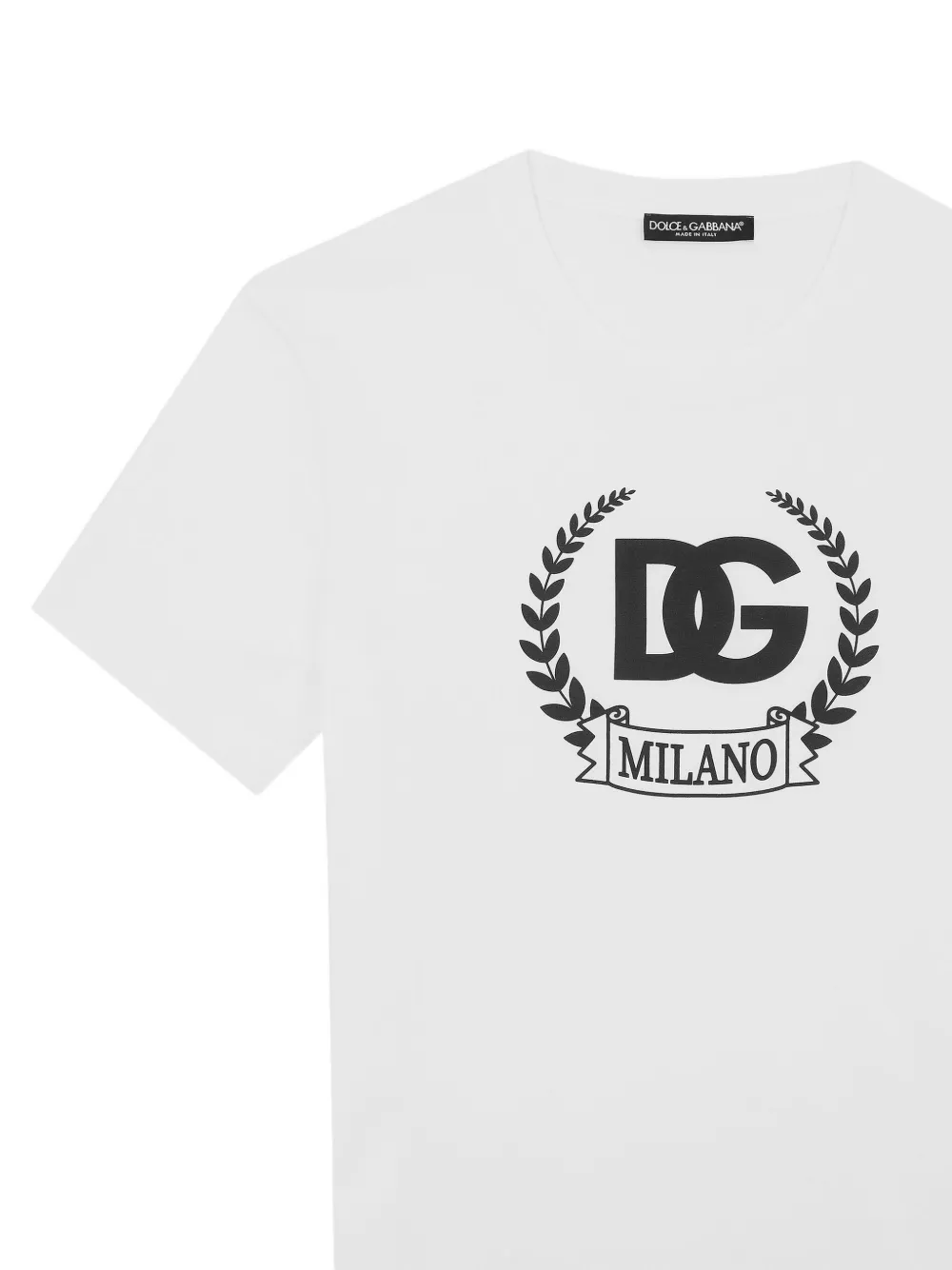 Dolce & Gabbana Short-sleeved Cotton T-shirt With Dg Print In Gray