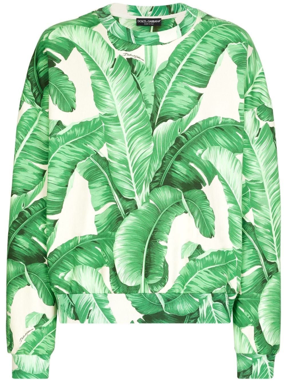 Dolce & Gabbana Graphic-print Cotton Sweatshirt In Green