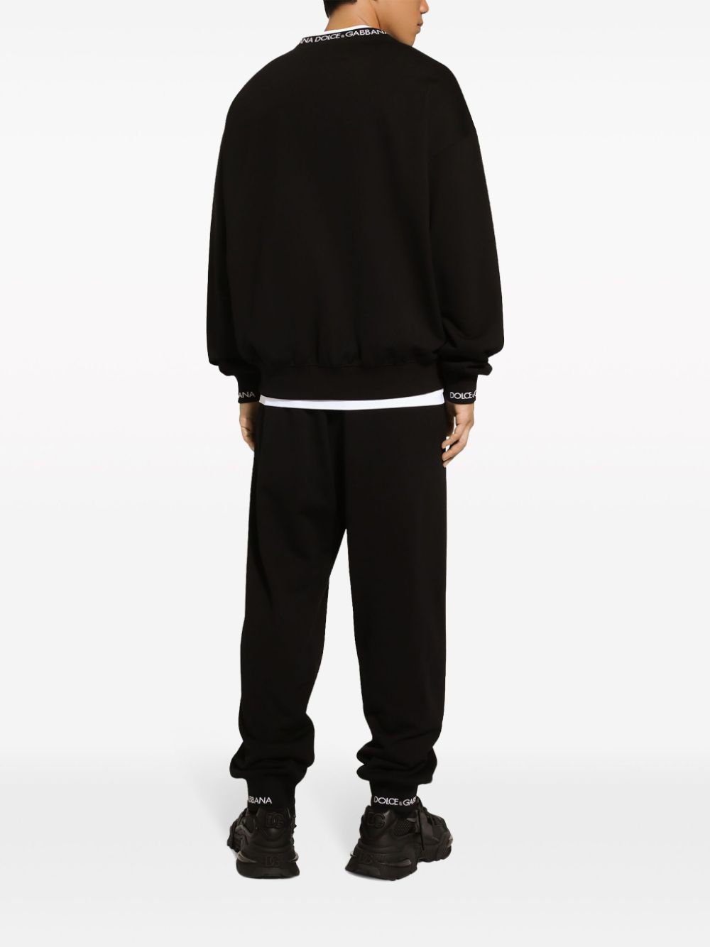 Shop Dolce & Gabbana Logo-print Cotton-blend Sweatshirt In Black