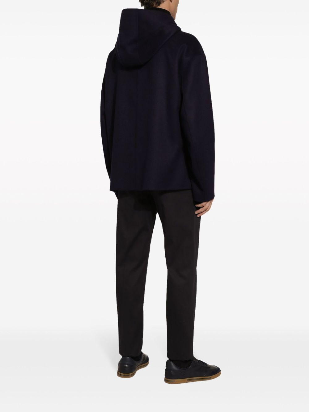 Shop Dolce & Gabbana Hooded Zip-up Jacket In Black