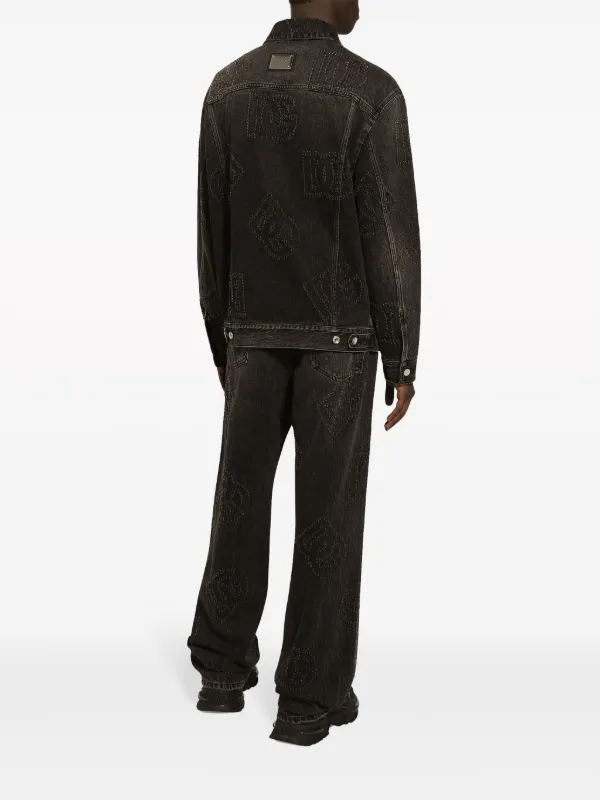 Dolce & Gabbana D&G Embroidered Denim Jacket | Black | FARFETCH