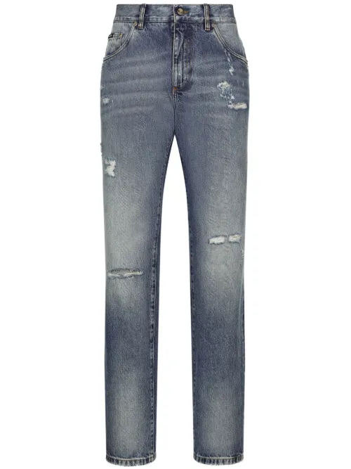 Jean ample à effet usé - Dolce & Gabbana - Modalova
