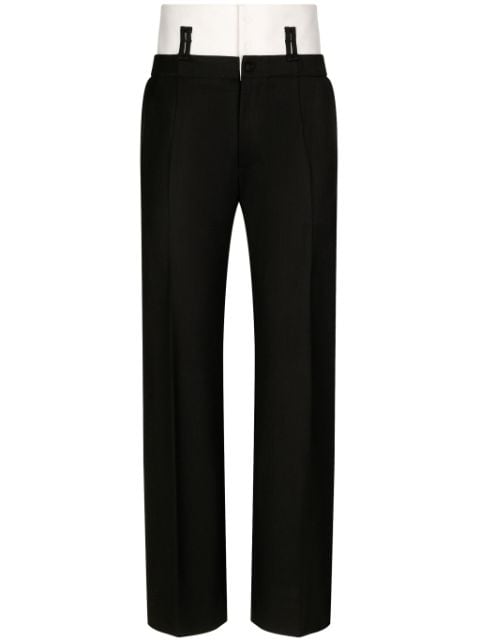 Dolce & Gabbana layered-waist virgin-wool trousers