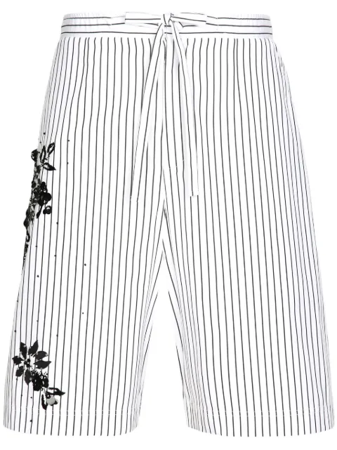 Dolce & Gabbana bermudas con estampado de rayas y detalle floral