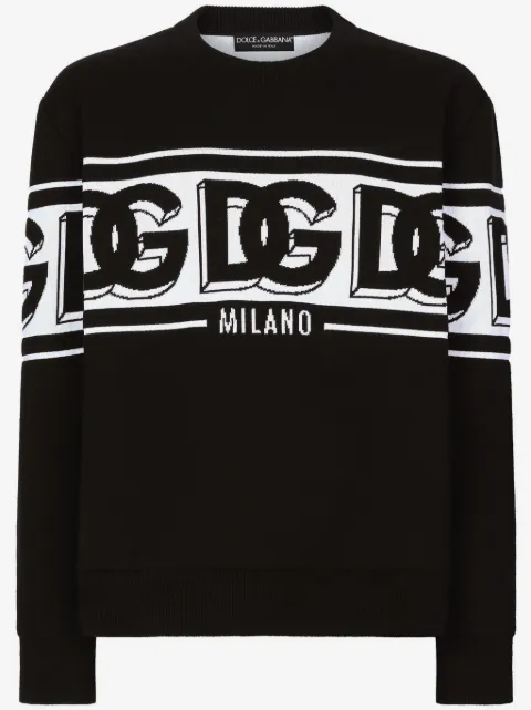 Dolce & Gabbana intarsia knit-logo crew-neck jumper