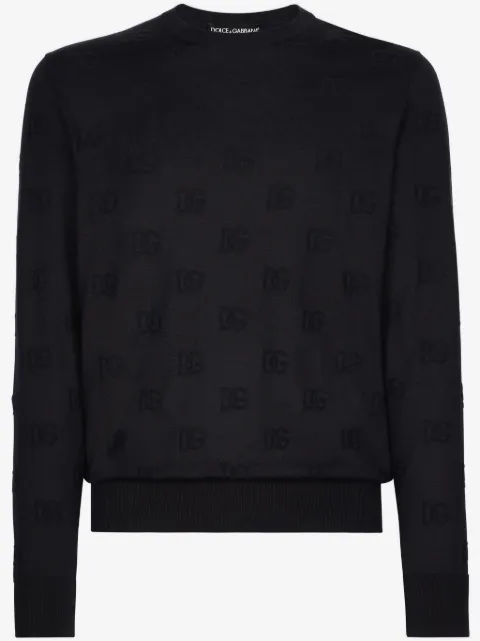 Dolce & Gabbana logo intarsia-knit silk jumper 
