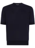 Dolce & Gabbana logo-embroidered silk knitted top - Blue