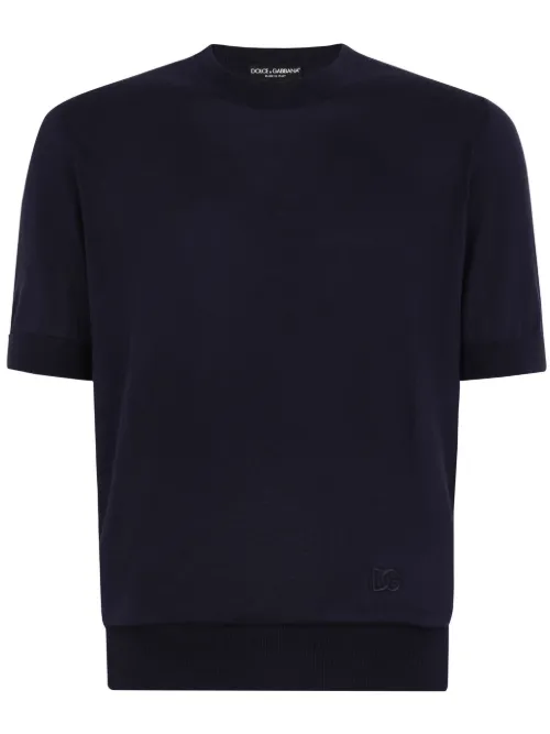Haut en maille à logo brodé - Dolce & Gabbana - Modalova