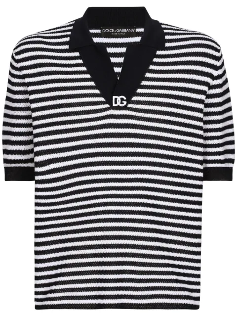 Dolce & Gabbana stripe-patterned polo shirt