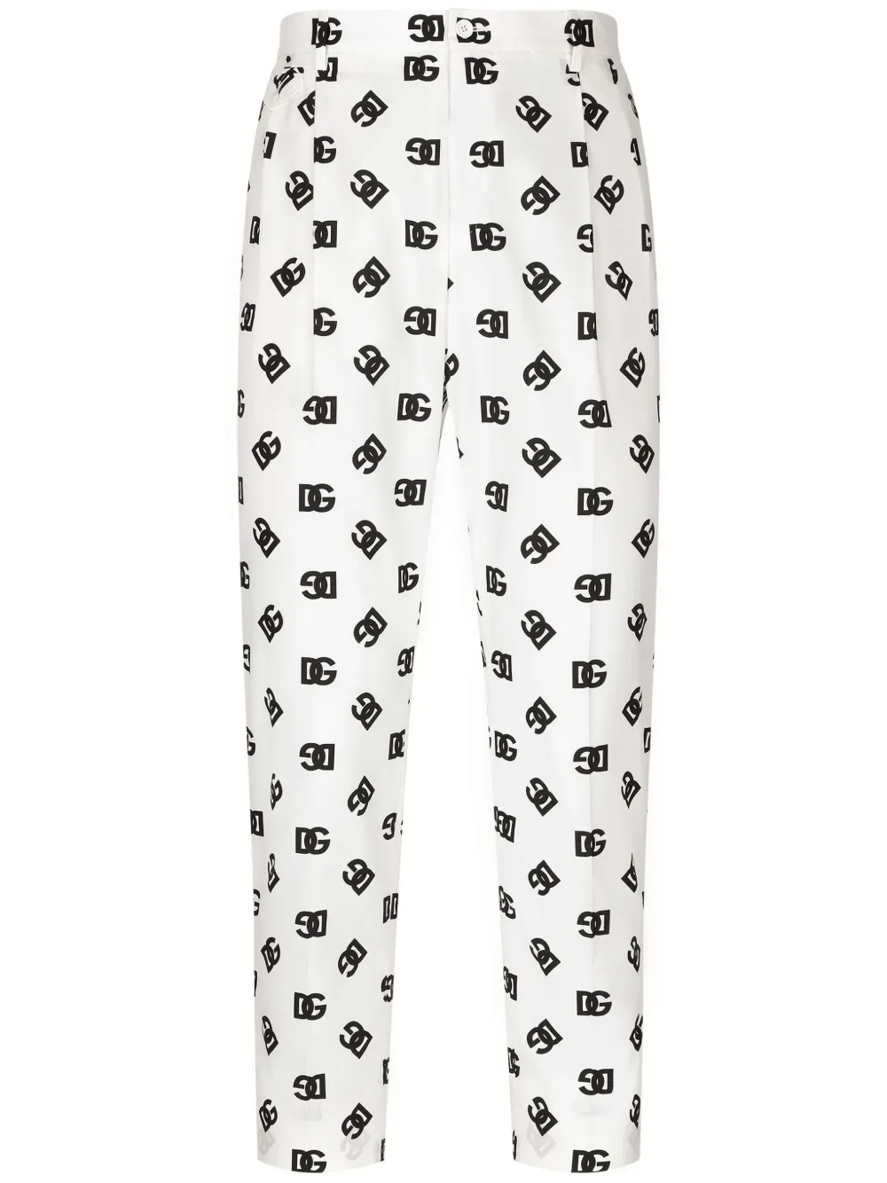Dolce & Gabbana Calça cenoura com estampa de logo | Branco | Image 1