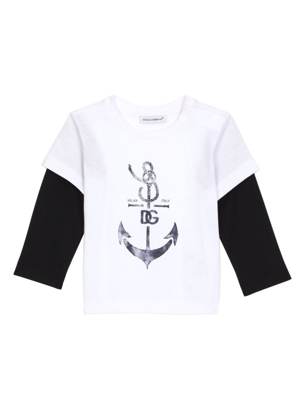 Shop Dolce & Gabbana Dg Anchor-print Cotton T-shirt In Weiss