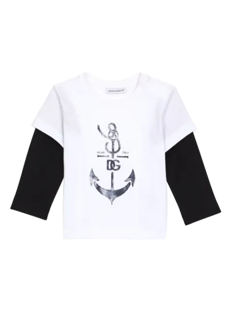 Dolce & Gabbana Kids DG anchor-print cotton T-shirt
