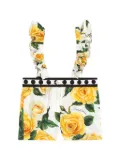 Dolce & Gabbana Kids rose-print cotton shorties - White