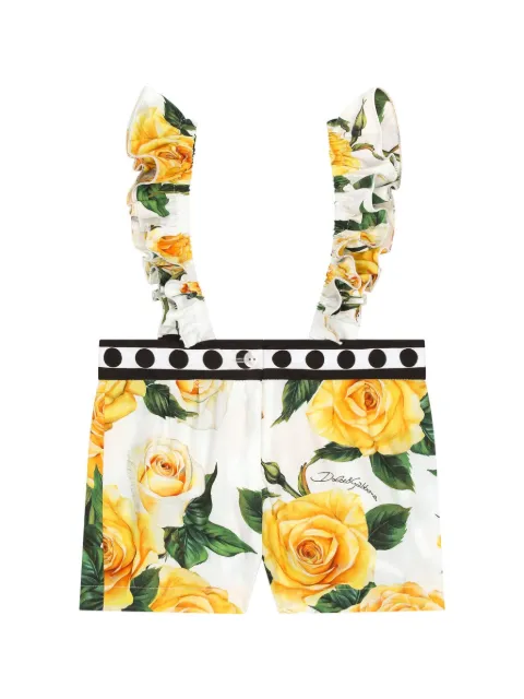Dolce & Gabbana Kids mameluco con rosas estampadas